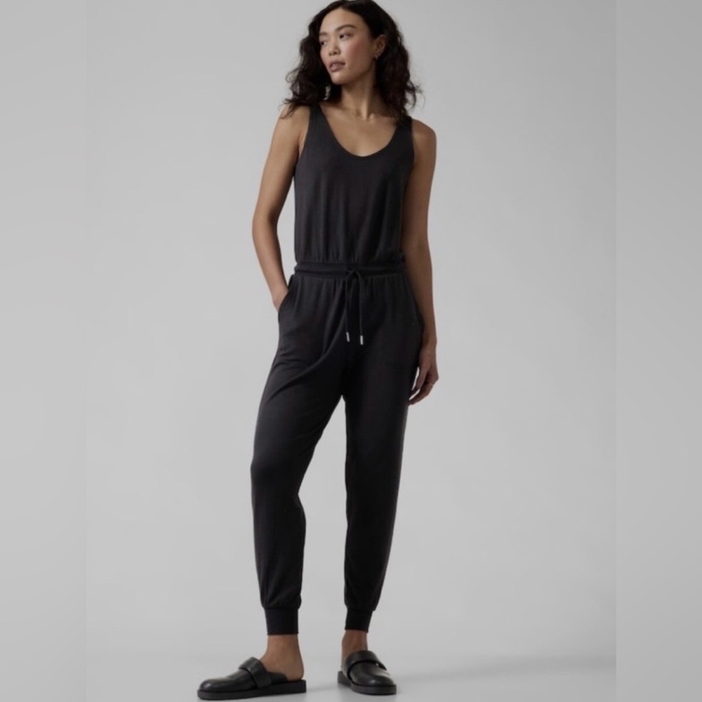 Athleta Balance Sleeveless Modal Jumpsuit black size small